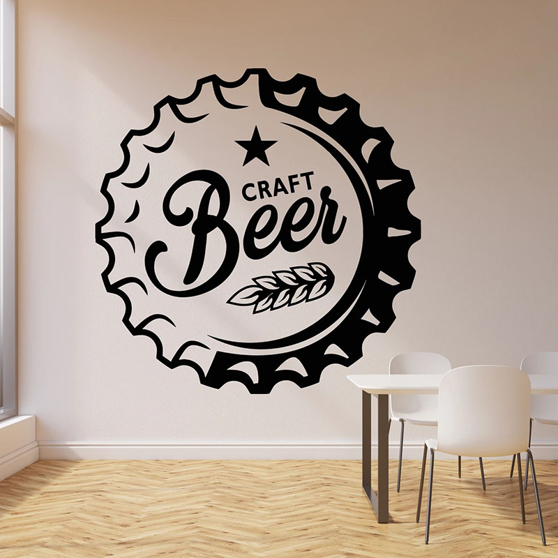 Art Craft Logo - ดื่มเครื่องดื่มแอลกอฮอล์บาร์ผับเบียร์หัตถกรรมสติ๊กเกอร์ติดผนังภายในบ้าน Decor Art Logo ประตูหน้าต่างไวนิลวอลล์เปเปอร์ที่ถอดออกได้โปสเตอร์