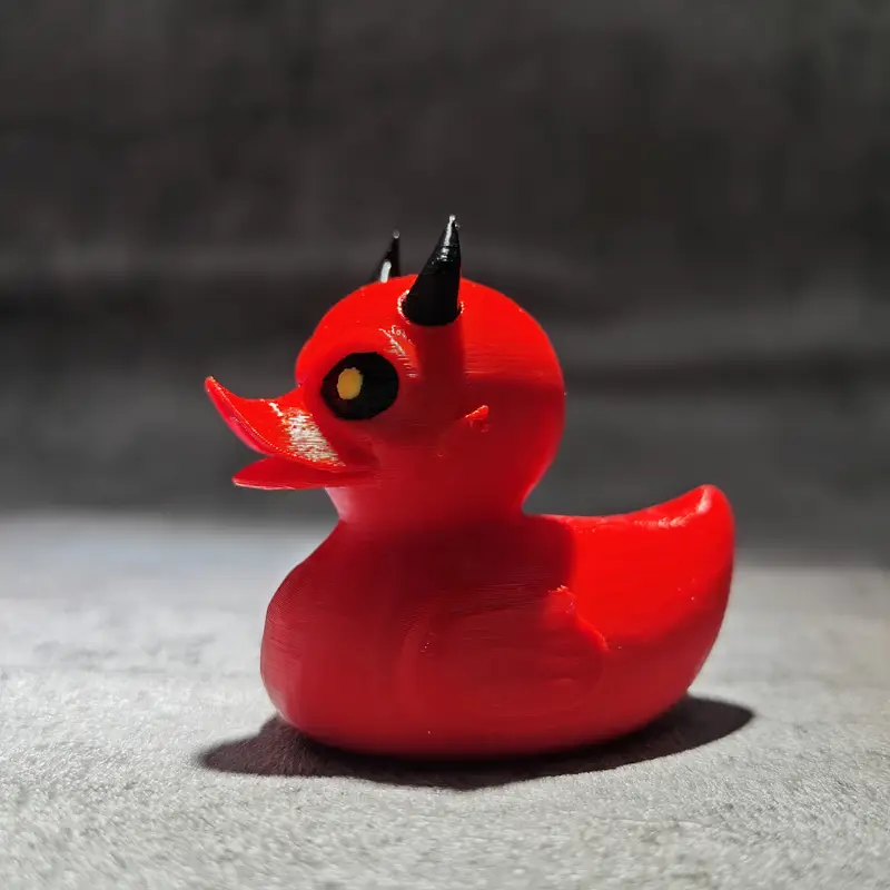 Art Craft Duck - 3D พิมพ์รูปปั้นเป็ดปีศาจ Dark Devil Duck สไตล์โกธิคของขวัญฮาโลวีน