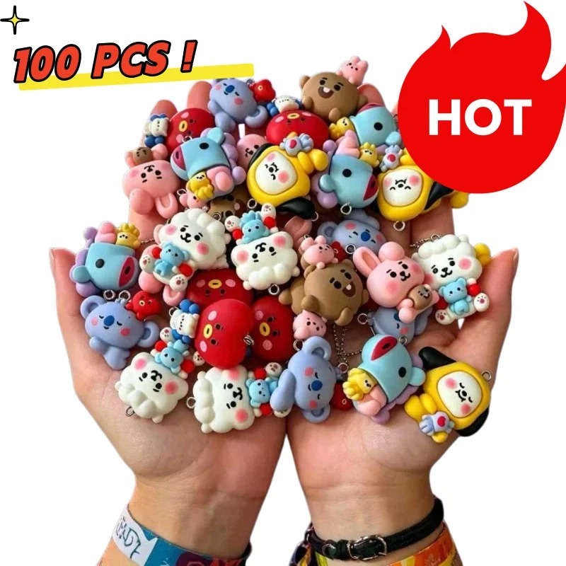 Art Craft Diy - ชุด 7 ชิ้น BT21 ชาร์มการ์ตูนเรซิน อุปกรณ์