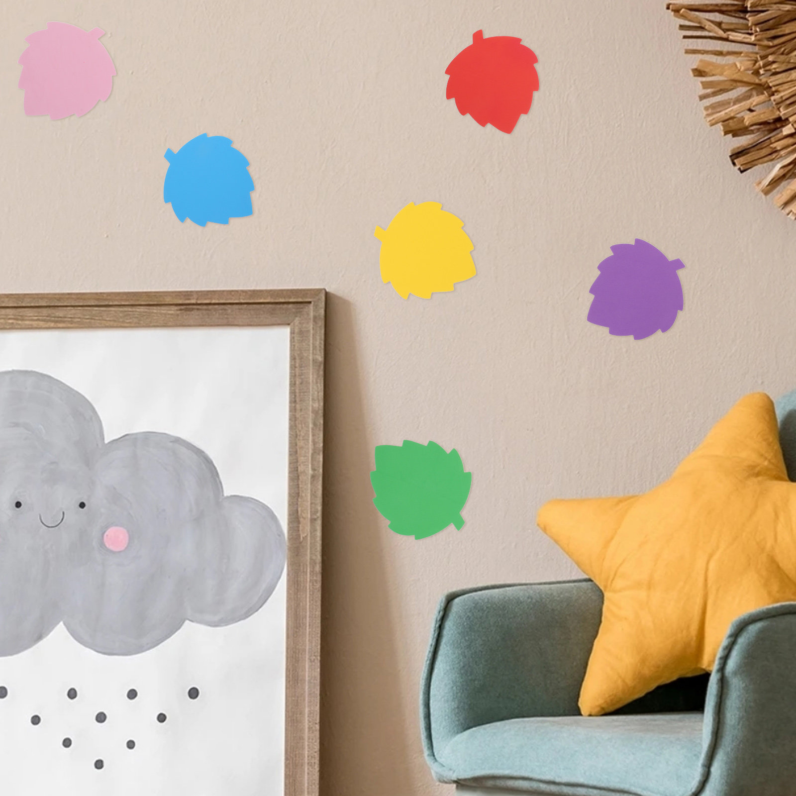 Art Craft Diy - แผ่นโฟมรูปใบไม้หลากสี 72 ชิ้น สำหรับตกแต่งกระดานประกาศในห้องเรียน งานฝีมือ ตัดแต่งใบไม้สำหรับเด็ก