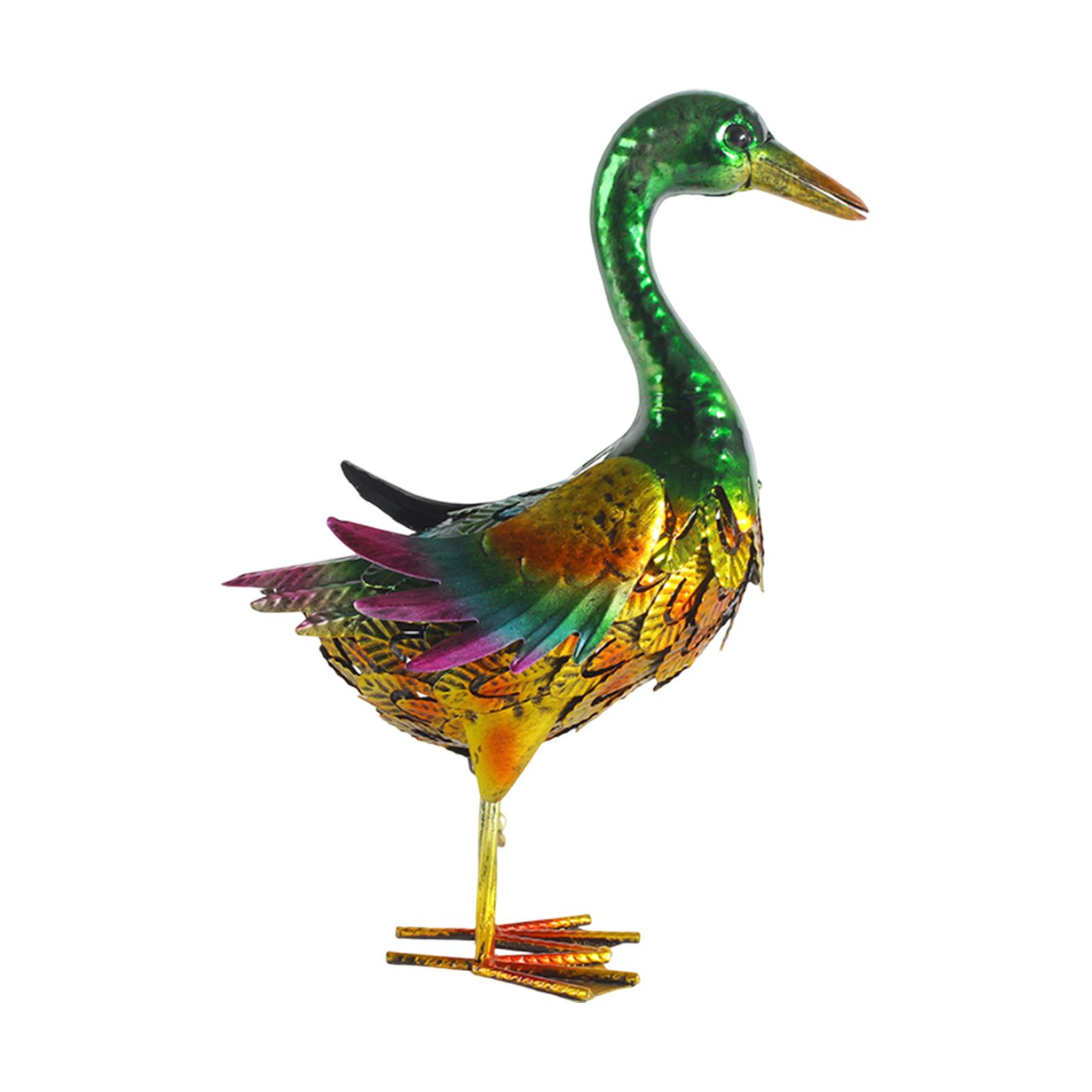 Art Craft Duck - รูปปั้นเป็ดยืนเหล็กตุ๊กตาสัตว์เหมือนจริงสําหรับสนามหลังบ้านทางเดินสระว่ายน้ํา