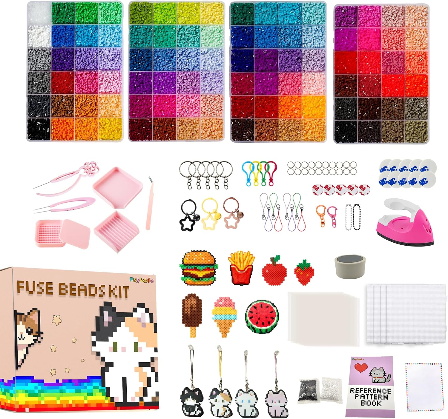 Art Craft Diy - ชุดลูกปัดฟิวส์-ง่ายต่อการใช้งาน-96 สี 53000 2.6 มม., 200+