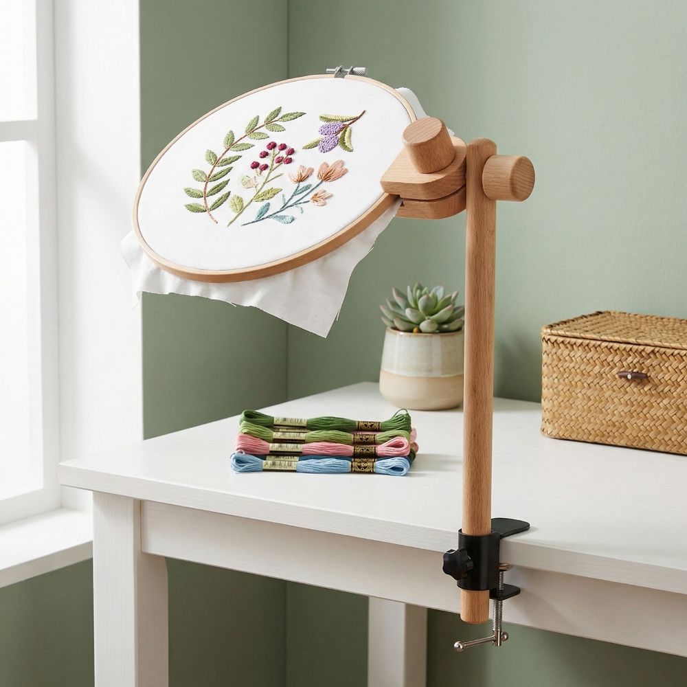 ขาตั้งวงแหวนปักผ้าไม้บีช หมุนไ - Embroidery Hoop Kit บทวิจารณ์และราคา