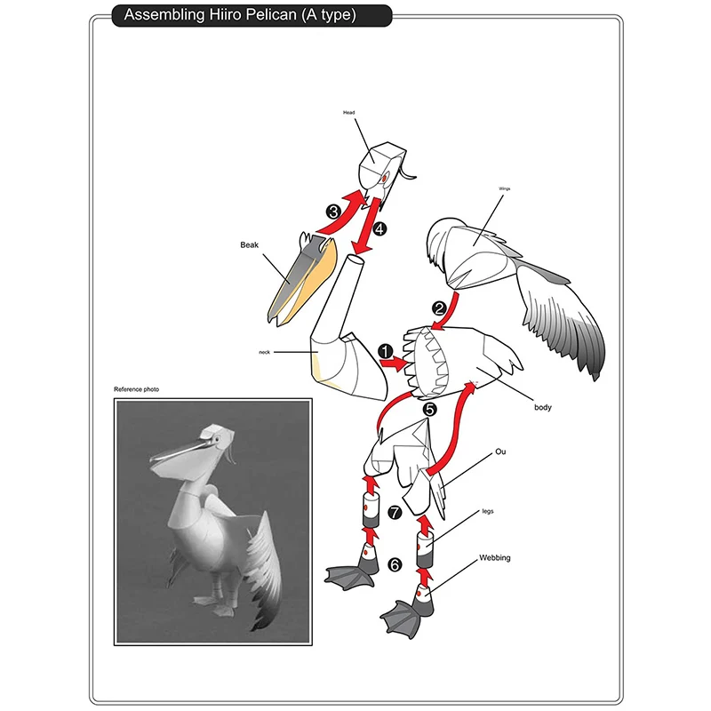 Dalmatian Pelican Origami Art  - Art Craft Cardboard บทวิจารณ์และราคา