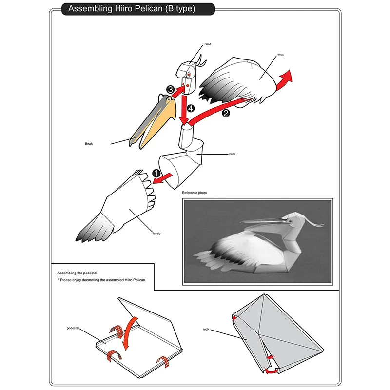 Dalmatian Pelican Origami Art  - Art Craft Cardboard บทวิจารณ์และราคา