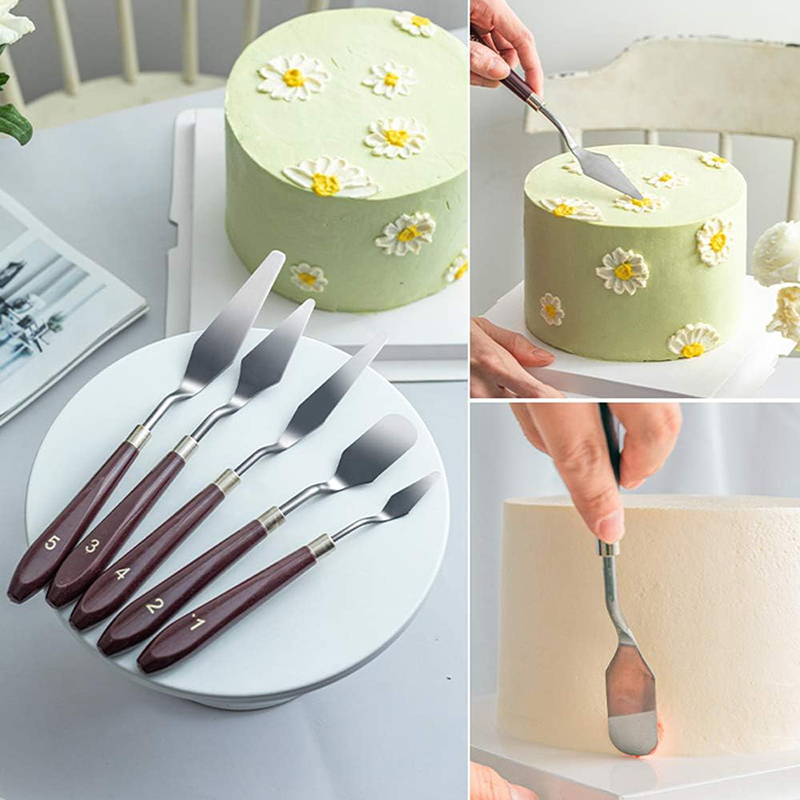 5 ชิ้นเค้กครีมไม้พายชุดสแตนเลส - Painting Knife Palette บทวิจารณ์และราคา
