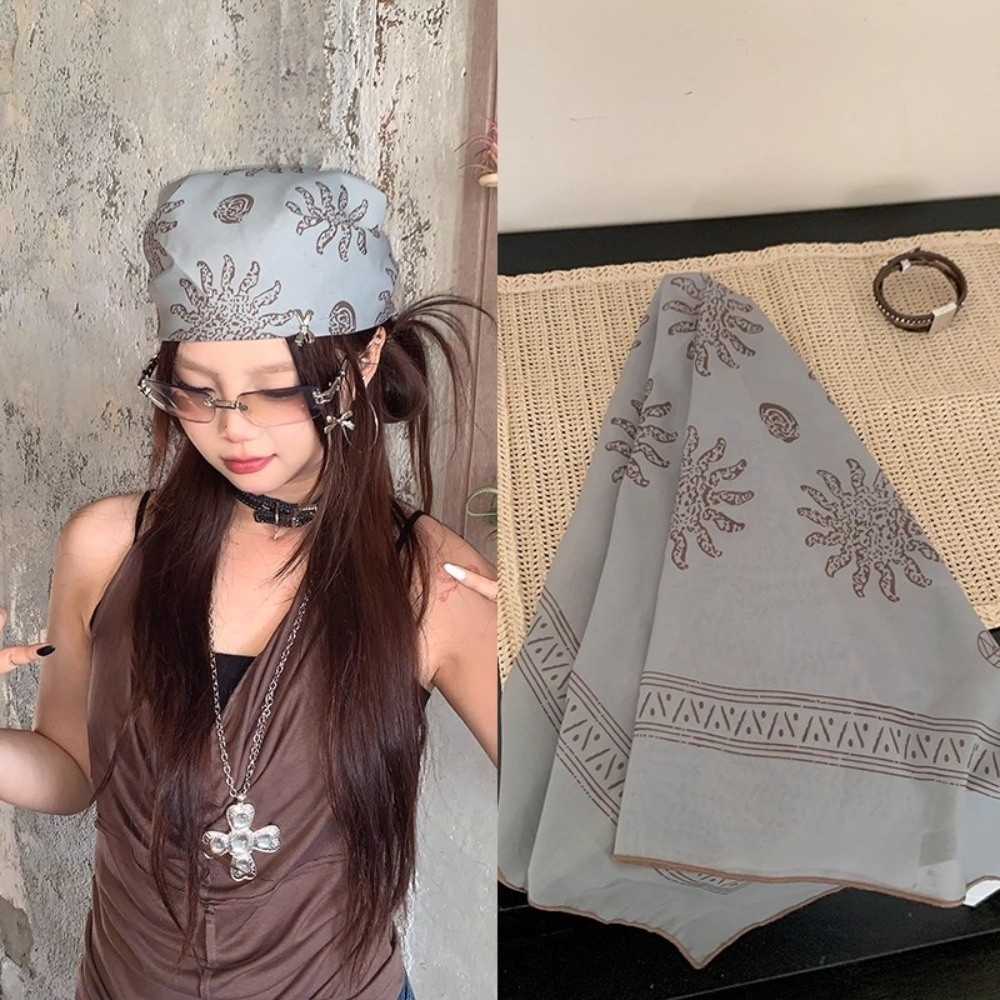 ผ้าพันคอทรงสี่เหลี่ยมลายดอกไม้ - Art And Craft Hair บทวิจารณ์และราคา