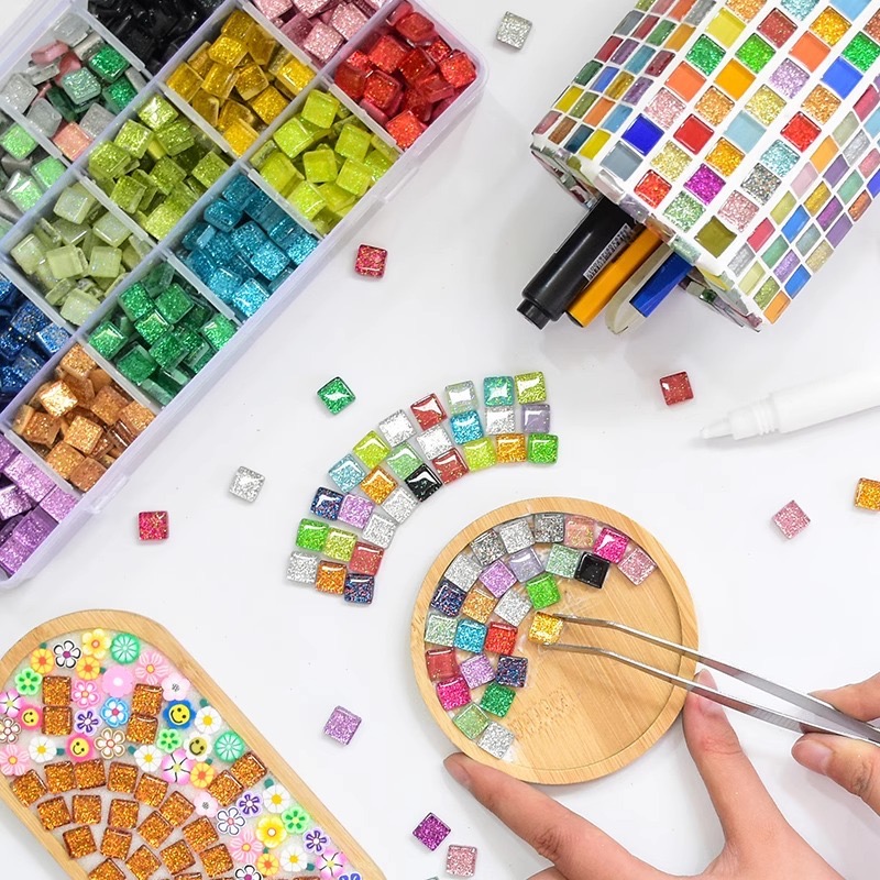 แก้วโมเสคแวววาว100กรัมหินโมเสก - Art Craft Picture บทวิจารณ์และราคา