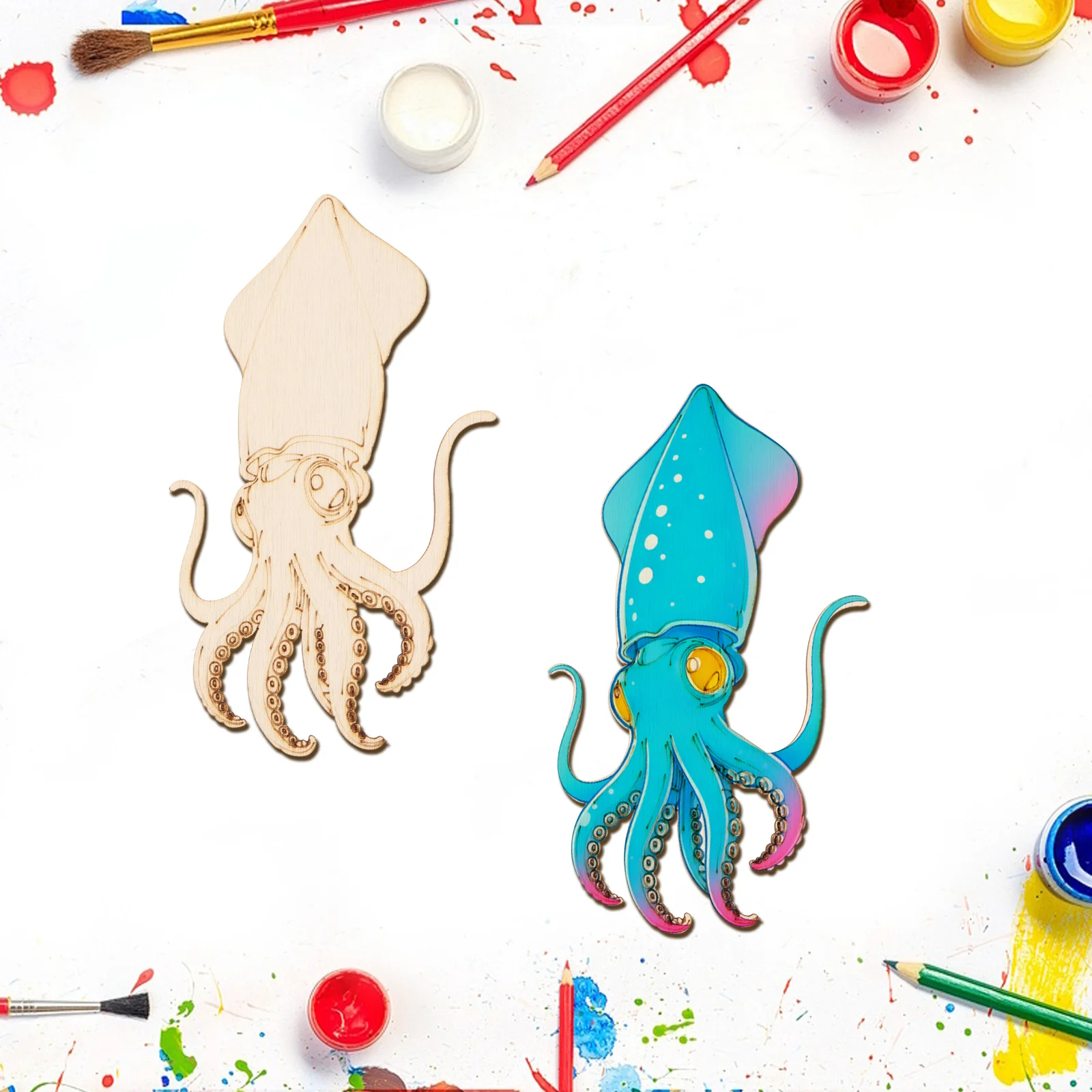 ชุดงานฝีมือไม้รูปปลาหมึกยักษ์  - Art Craft Diy บทวิจารณ์และราคา