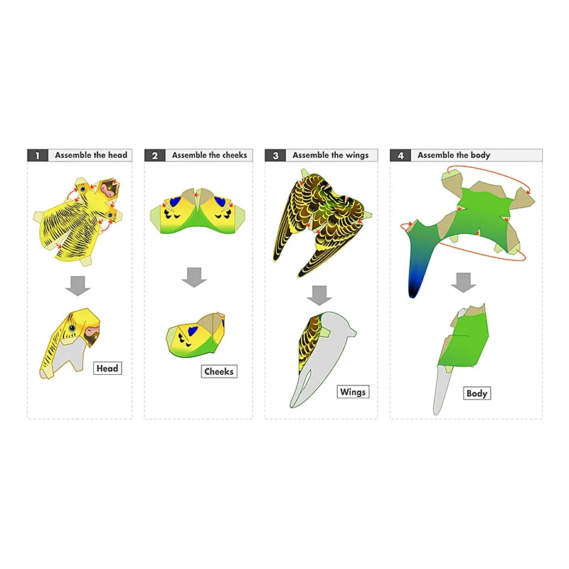 Budgerigar Parrot Bird Handmad - Art Craft Center บทวิจารณ์และราคา