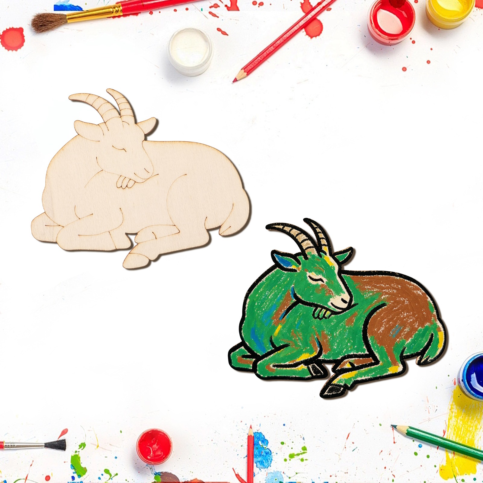 ชุดงานฝีมือไม้แกะสลักรูปแกะ 10 - Art Craft Diy บทวิจารณ์และราคา
